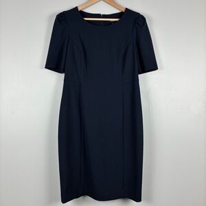 NWT DKNY Women‎ Sheath Dress 12 Structured Puff Sleeve Modern Noir Quiet Luxury